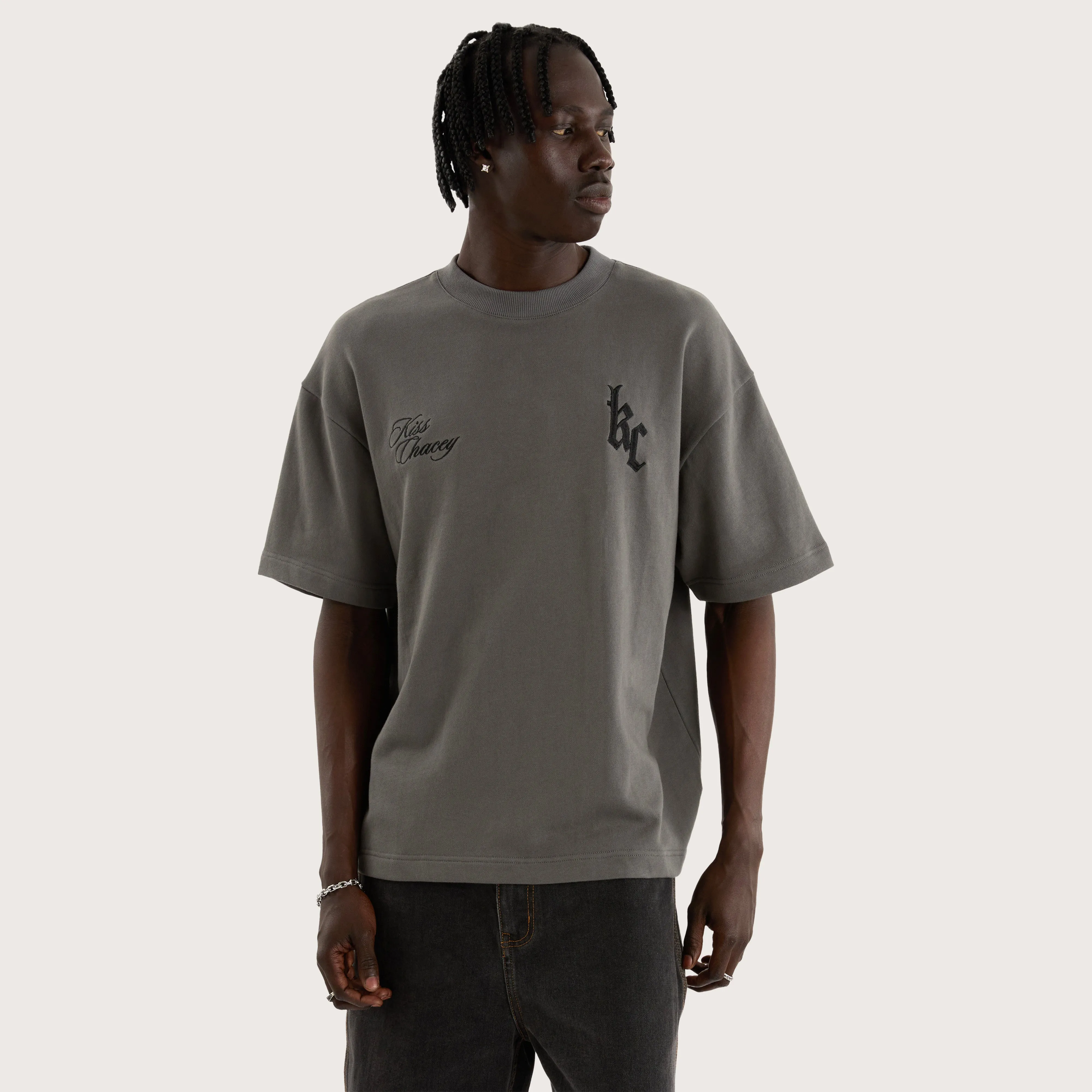 Chained Loopback Street Tee Charcoal