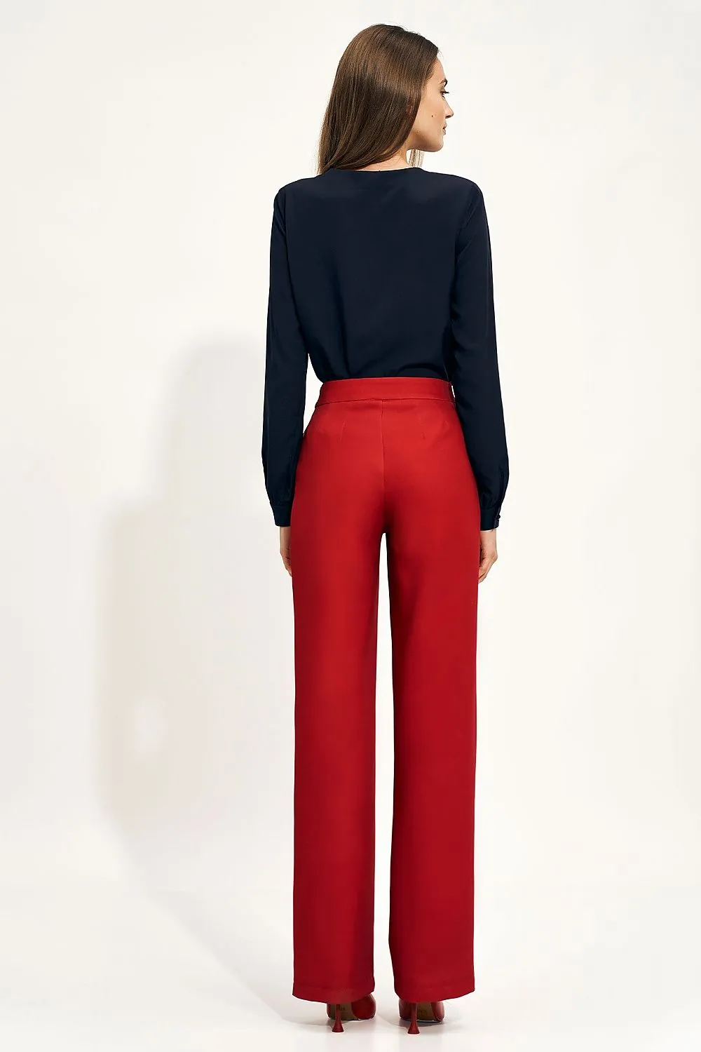 Checkered High-Rise Wide-Leg Trousers