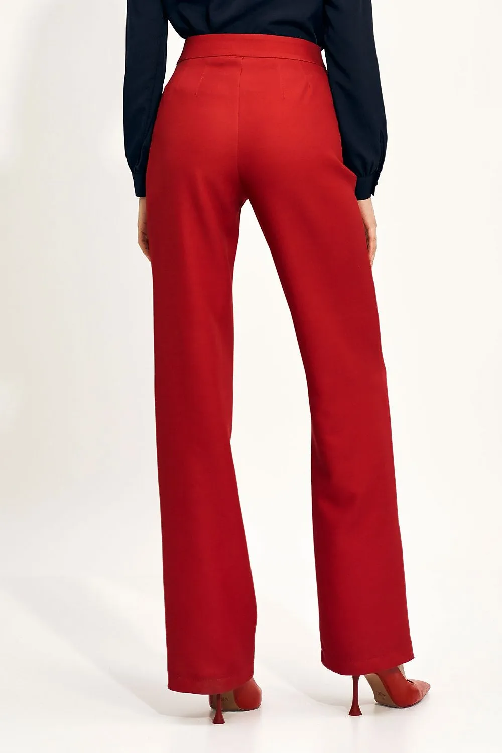 Checkered High-Rise Wide-Leg Trousers