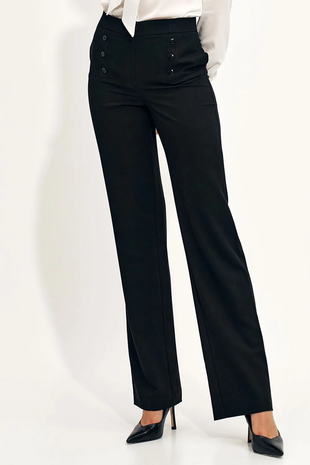 Checkered High-Rise Wide-Leg Trousers