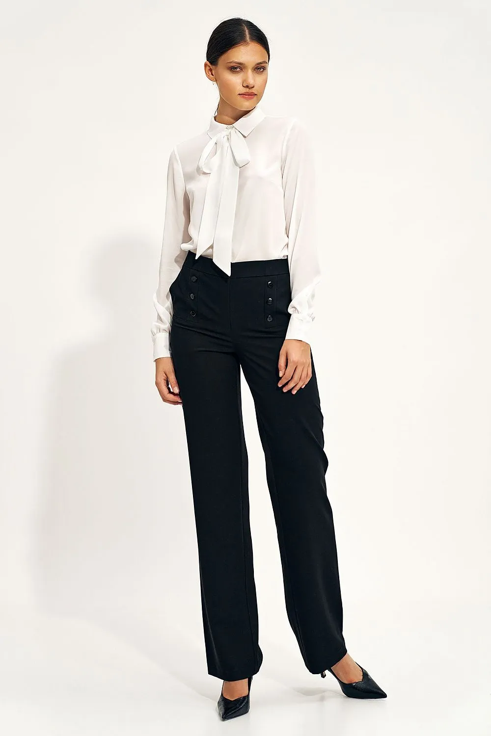 Checkered High-Rise Wide-Leg Trousers