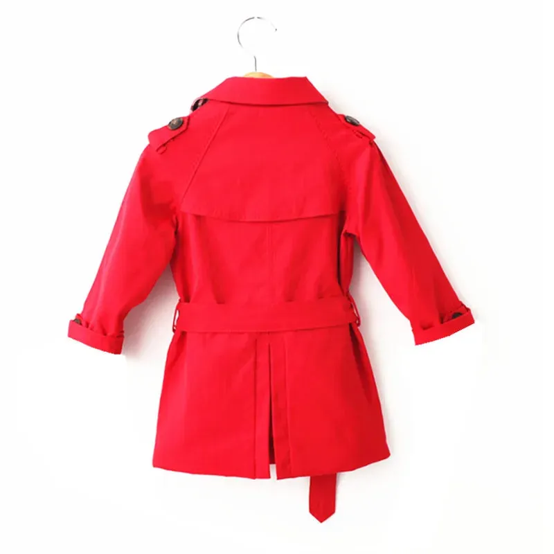 Children's Double Breasted Trench Coat For Girls Medium And Long Children's Casual Coat