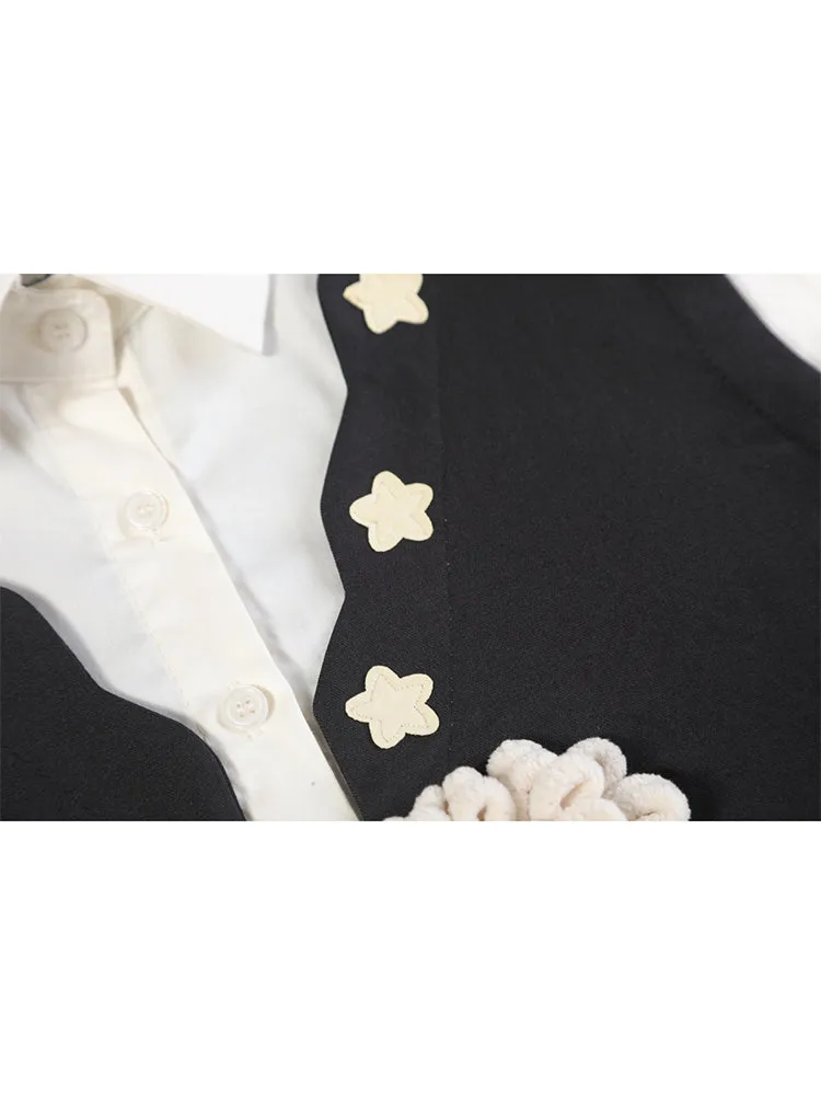 christmas outfit JazzHer Women's Patchwork Shirts and Blouse 90s Y2k Vintage Korean Harajuku 2000s Elegant Fashion Long Sleeve Bow Shirt Top Clothes 2025