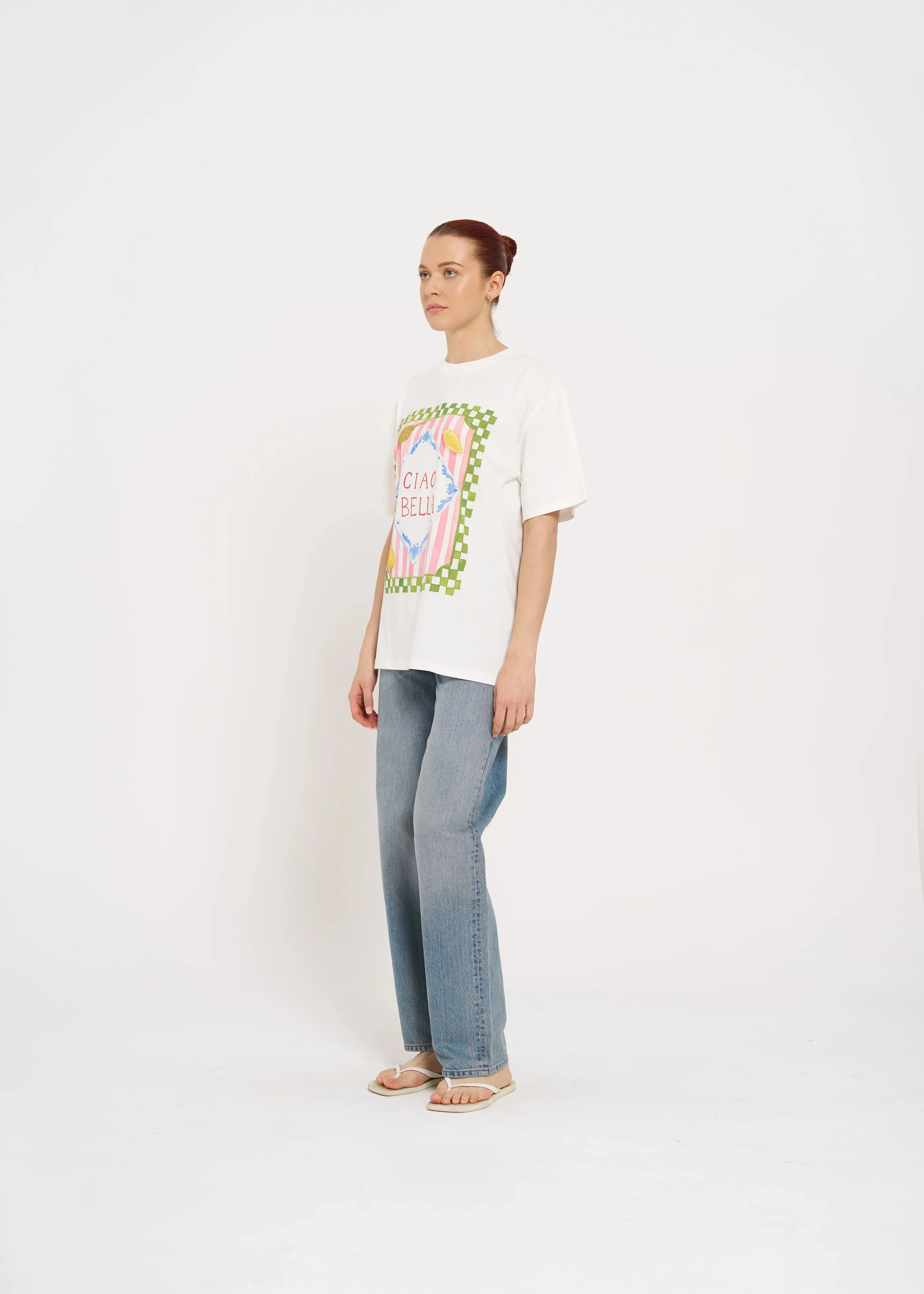 CIAO BELLA OVERSIZE TEE - WHITE - MAKU