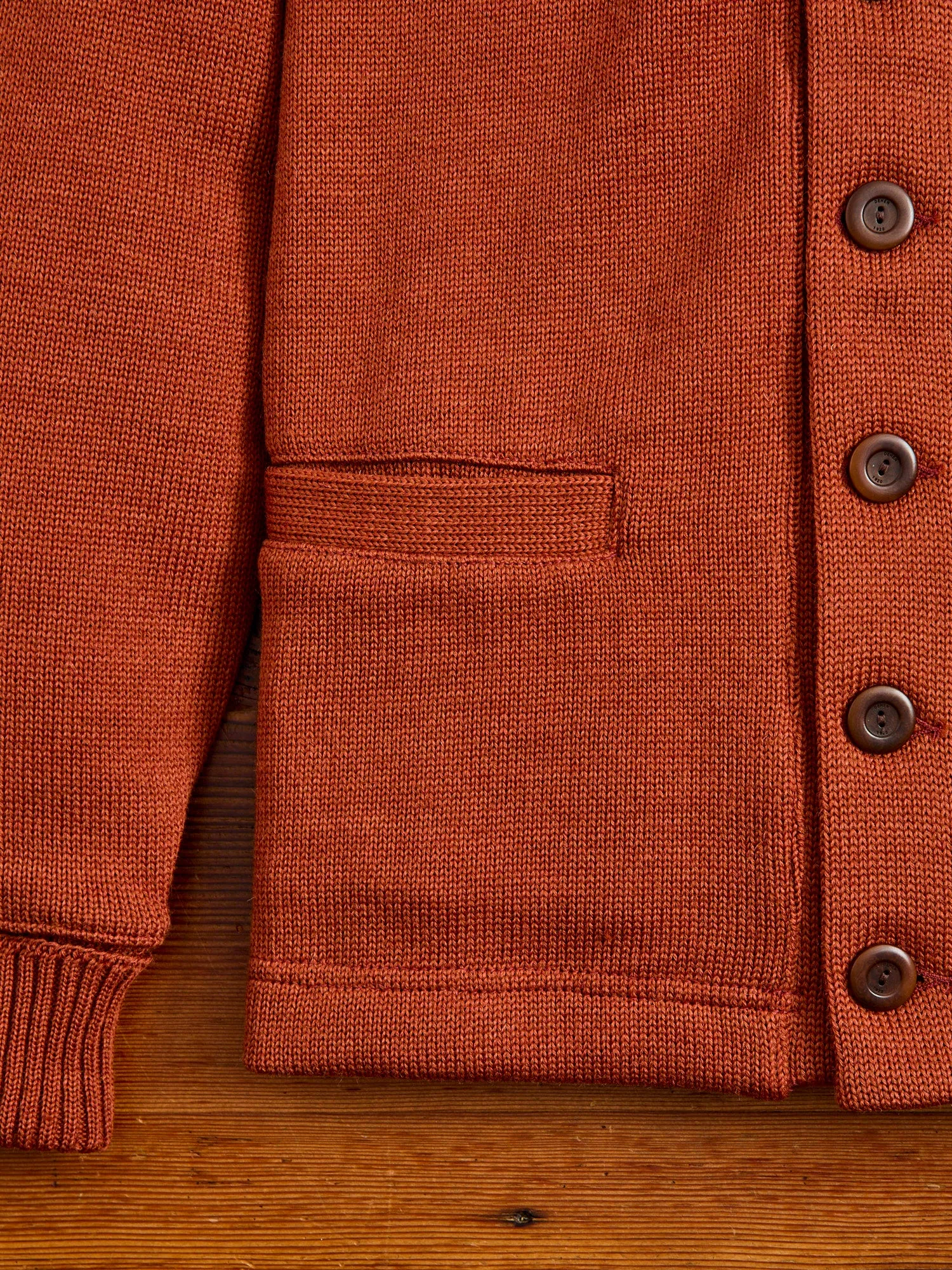 Classic Cardigan in Burnt Orange