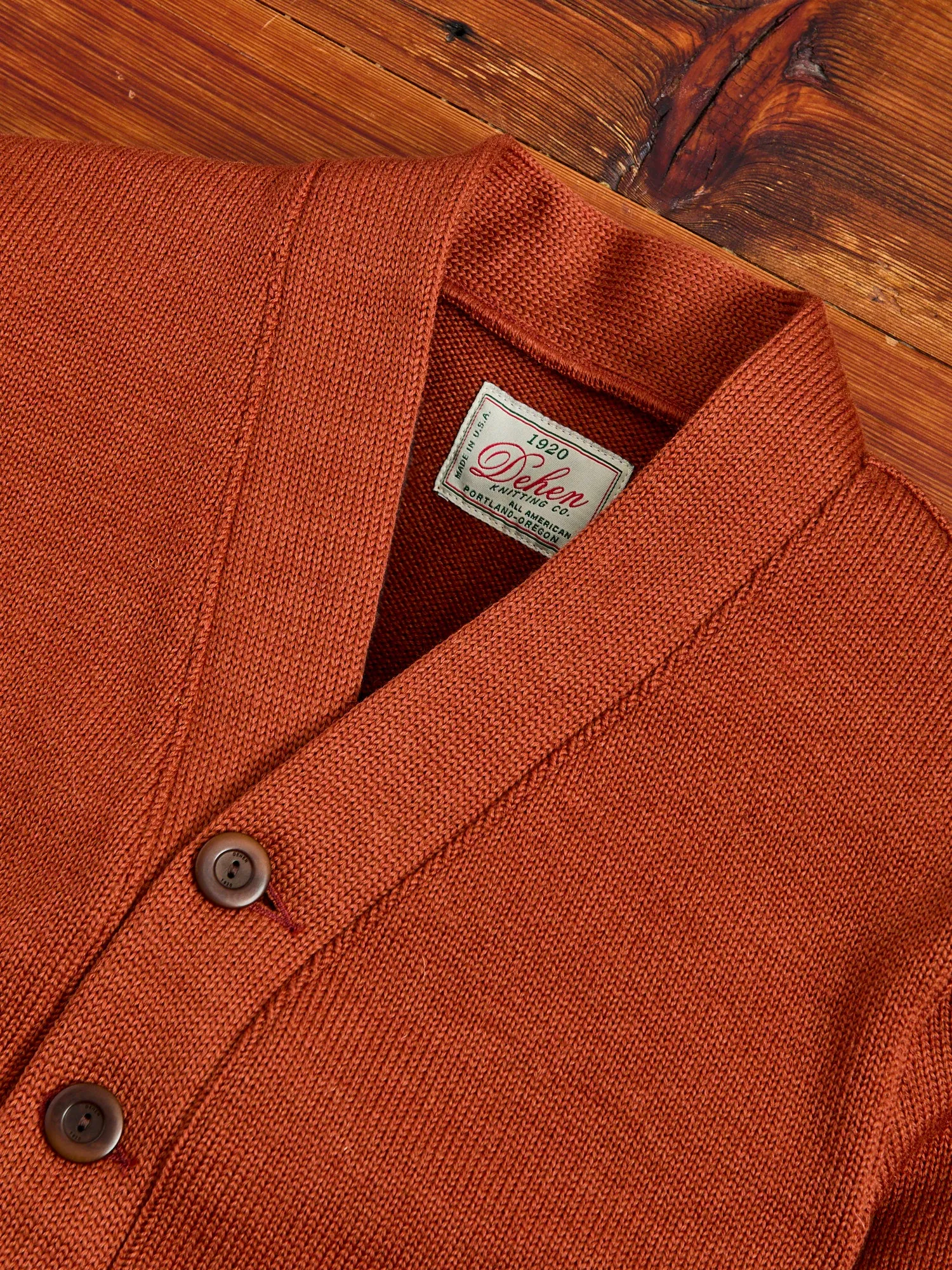 Classic Cardigan in Burnt Orange