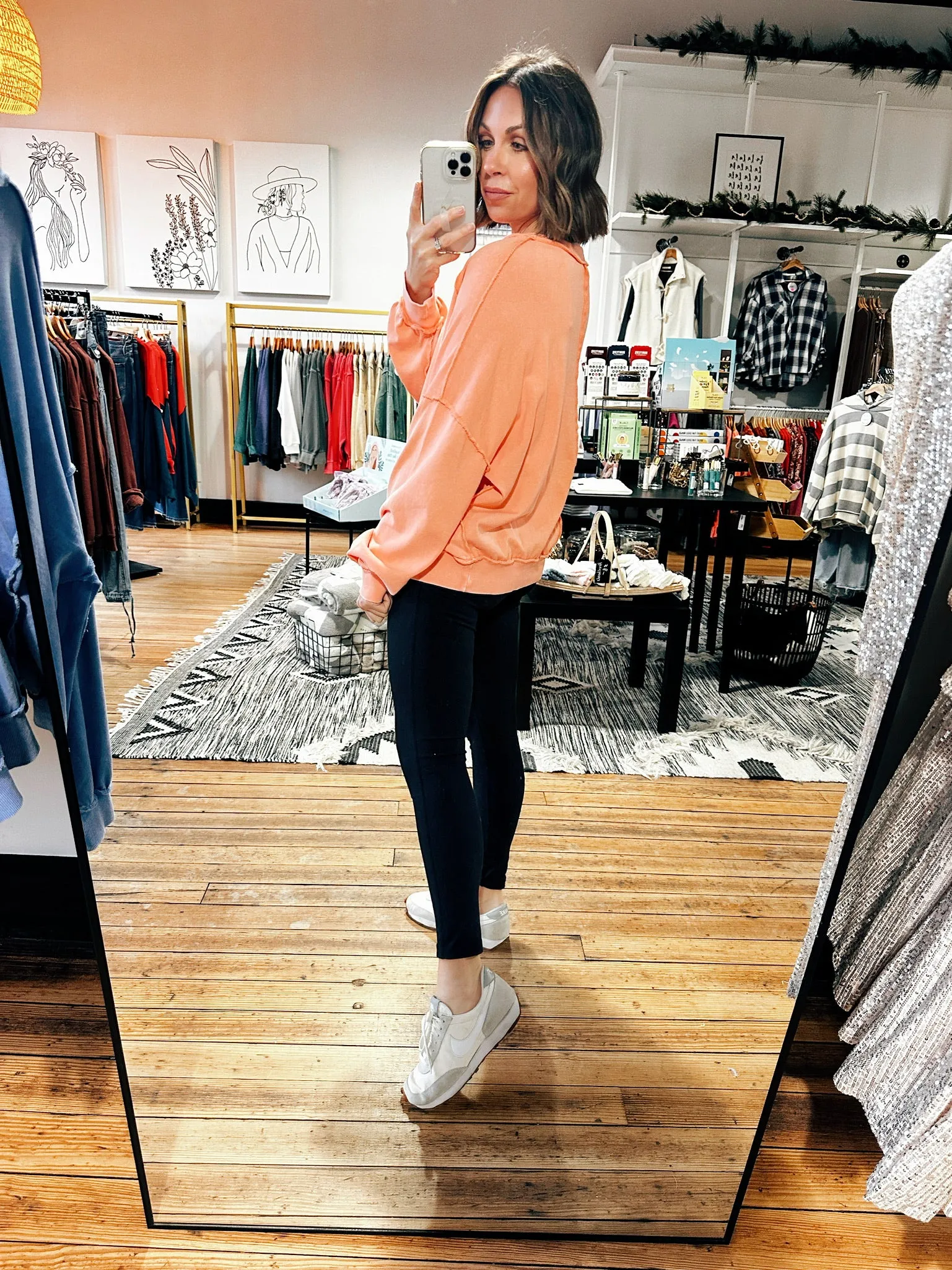 Clementine Cut Out Mineral Washed Pullover