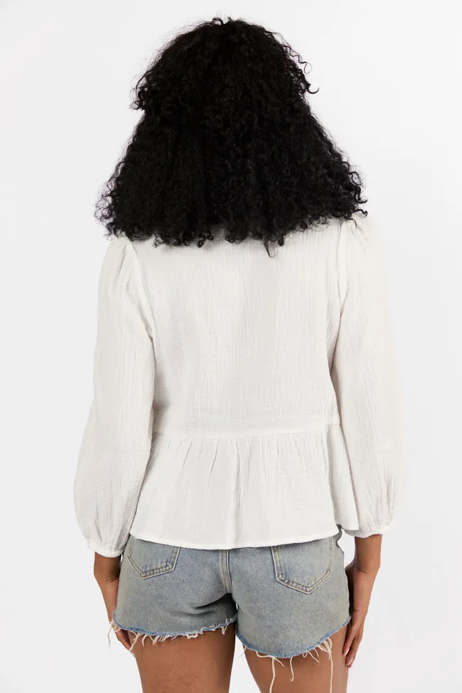 Close To Me Ivory Bow Detail Blouse SALE