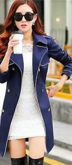 Coat Slim Trench Coat For Women Double-breasted women coat Sashes Coat Female Khaki Windbreaker Women H31303