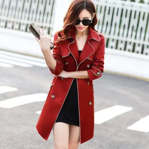 Coat Slim Trench Coat For Women Double-breasted women coat Sashes Coat Female Khaki Windbreaker Women H31303