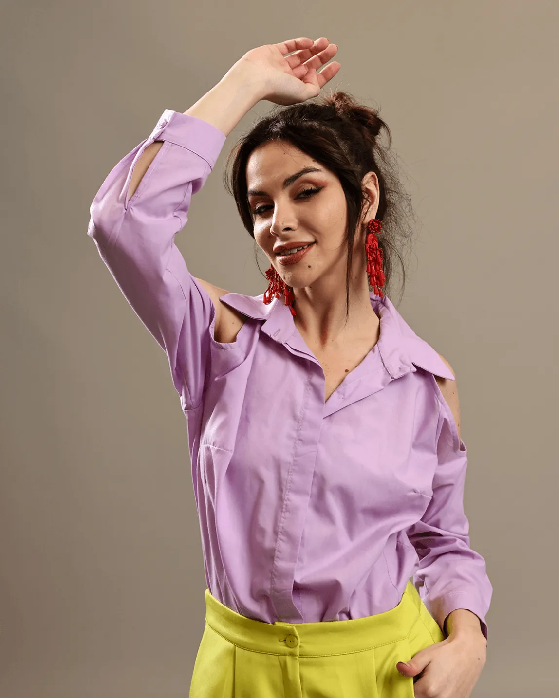 Colored Cut Out Chemise