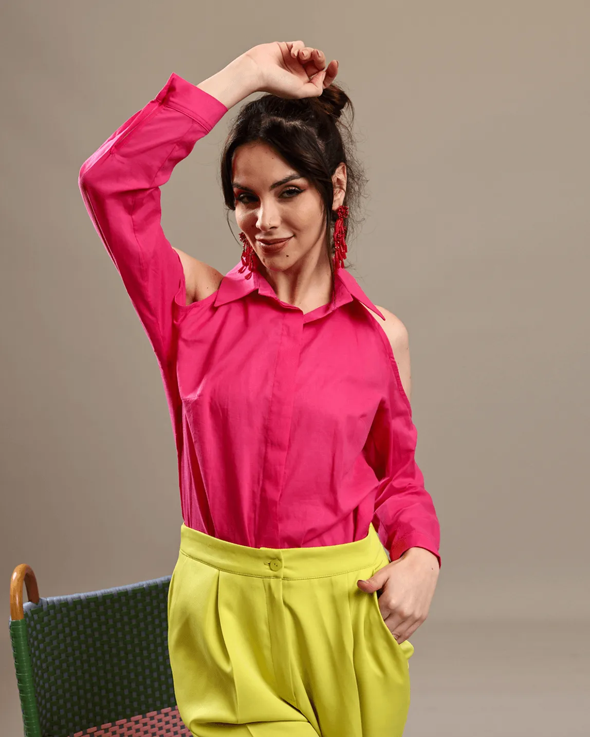 Colored Cut Out Chemise