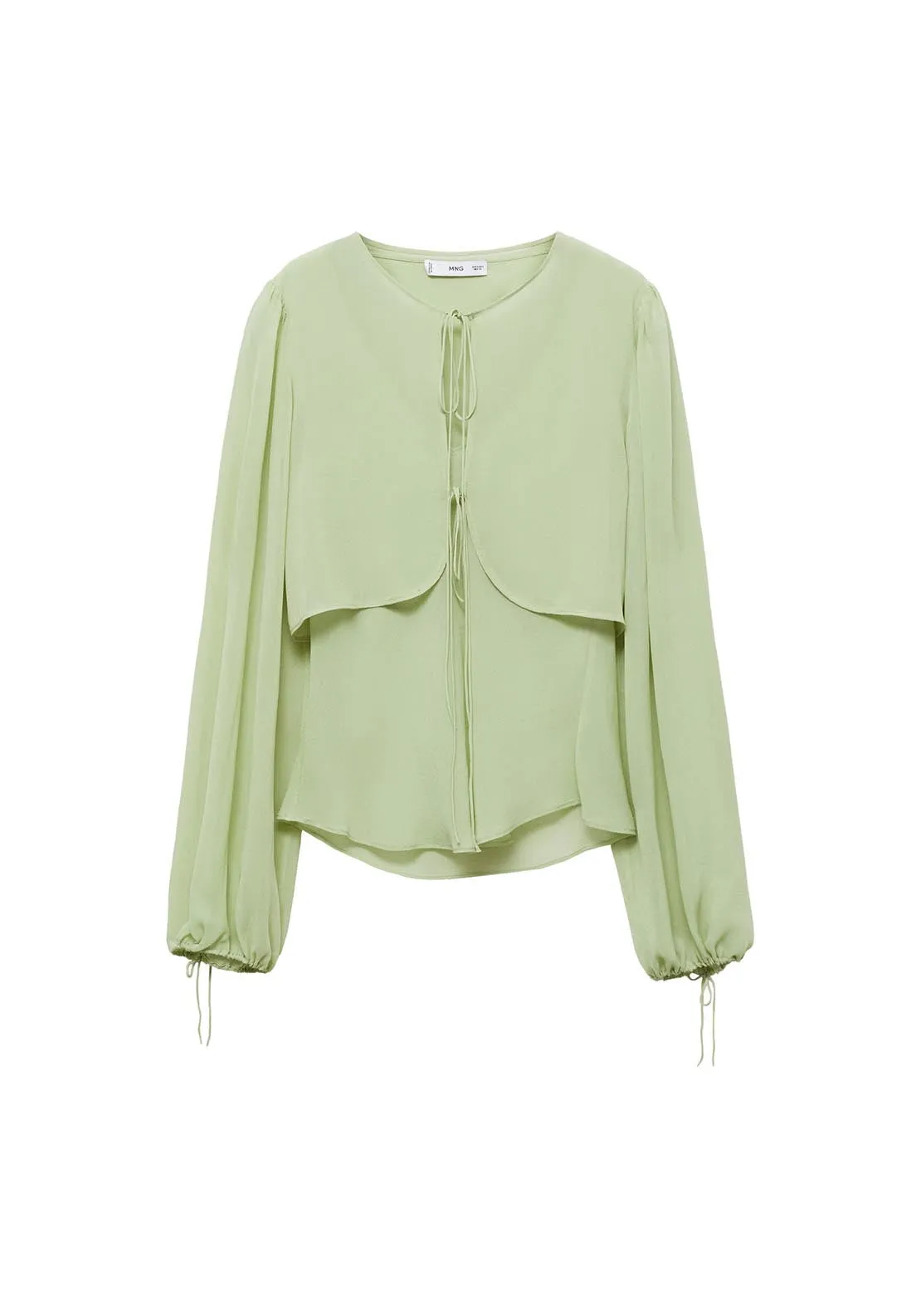 Combined blouse with bow detail - Green