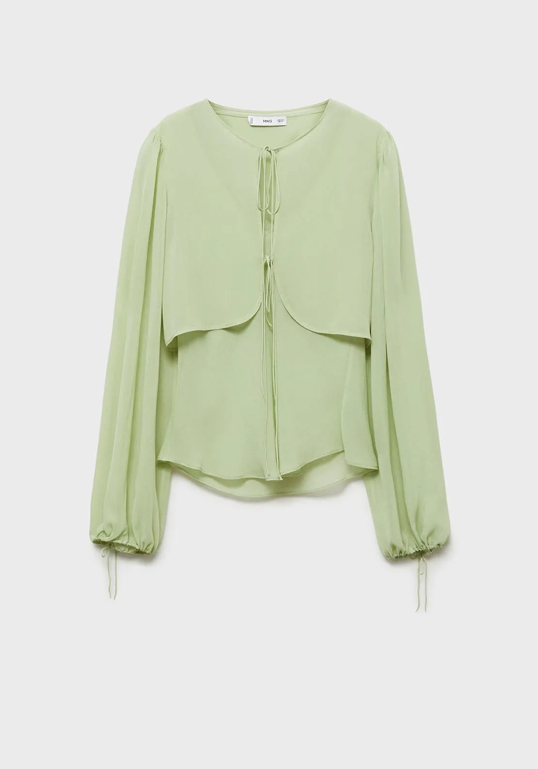 Combined blouse with bow detail - Green