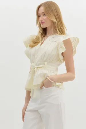 Cream Peplum Top