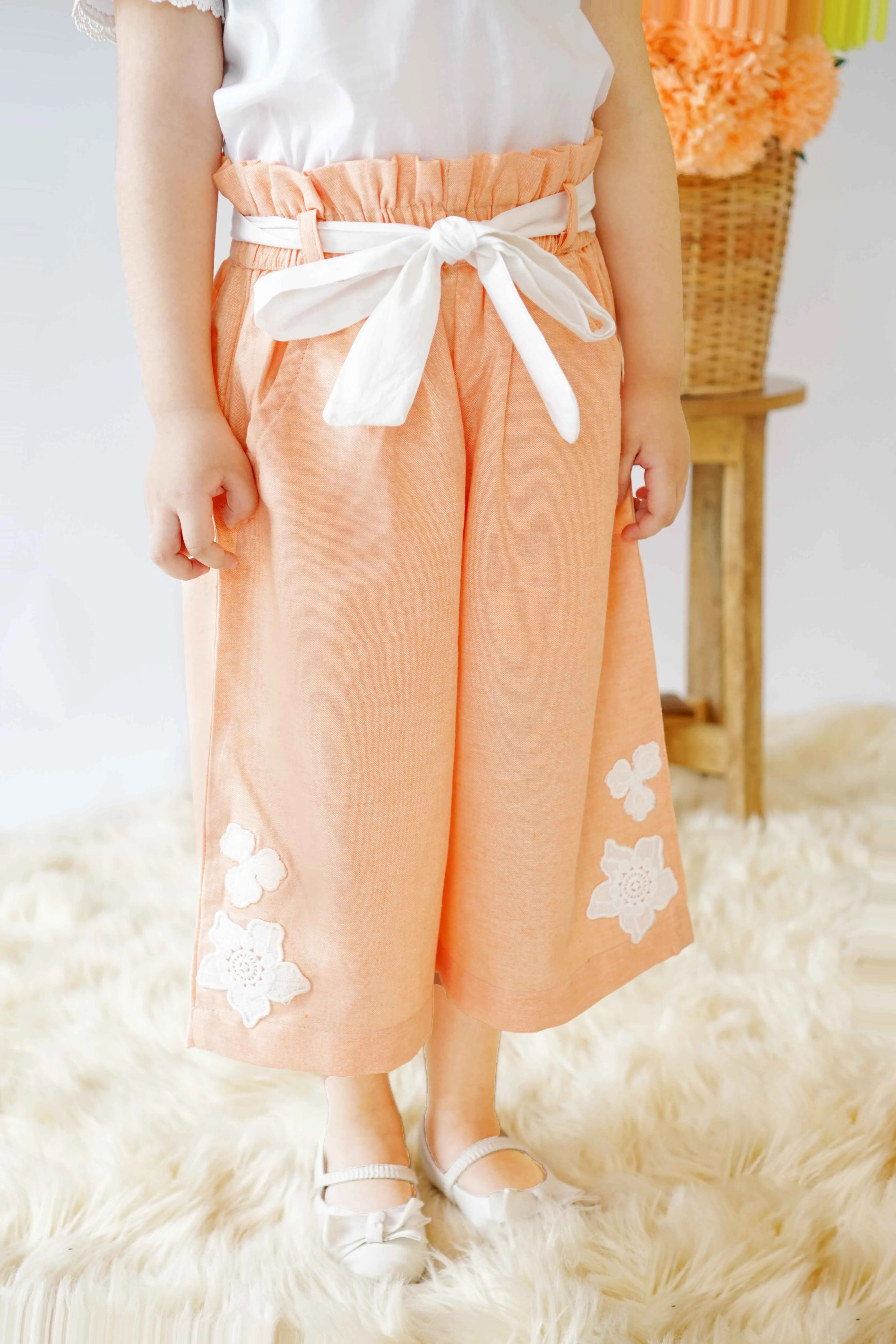 Creamy Peach Cropped Pants