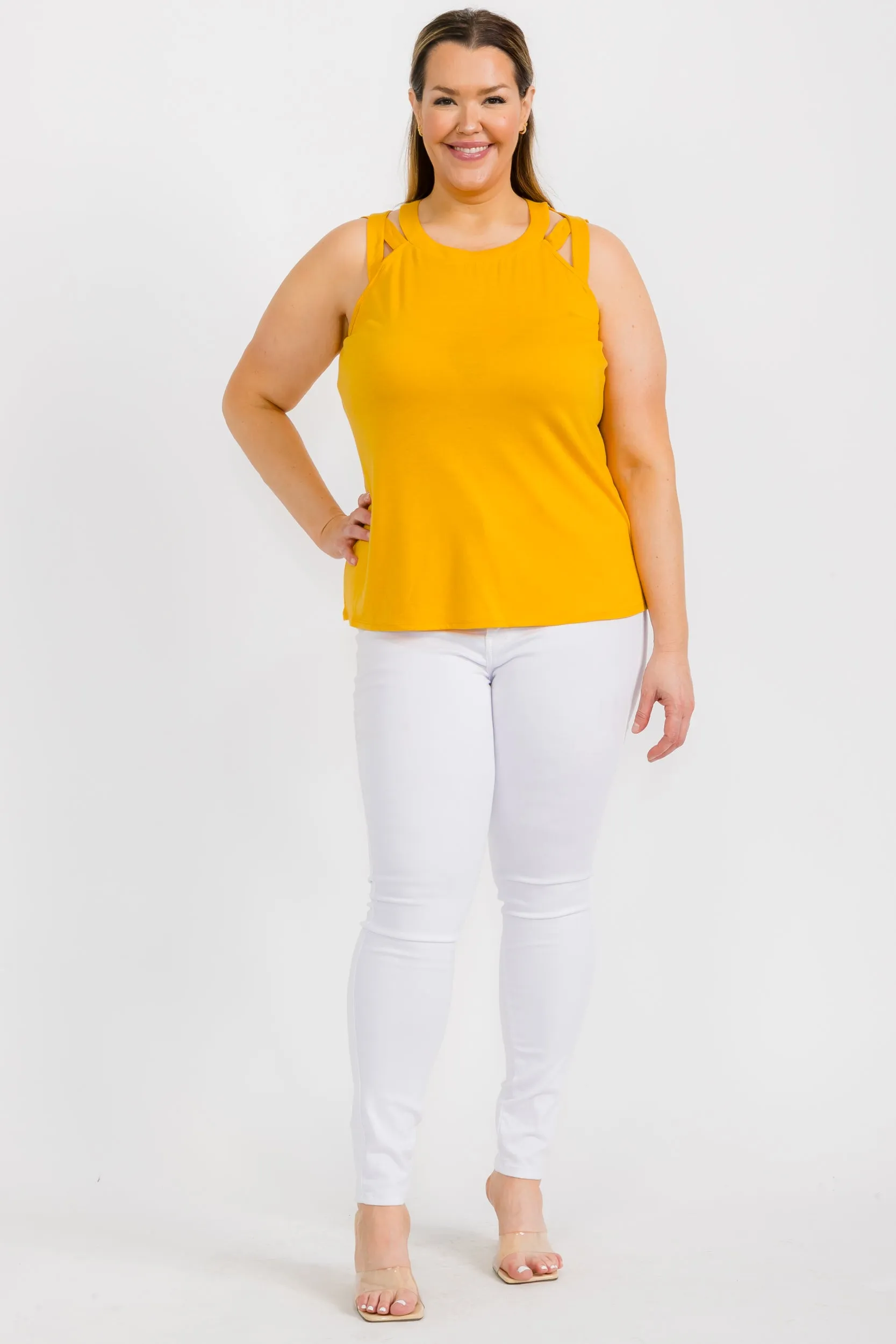 CRISS CROSS CUT OUT STRAP TANK