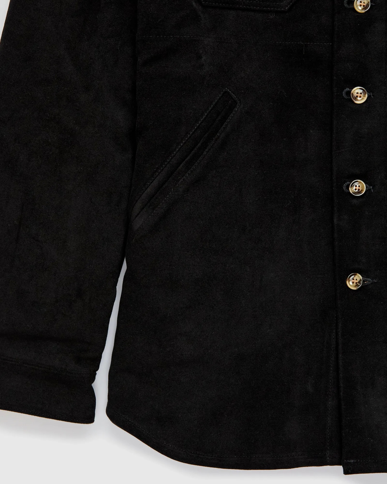 Crissman Overshirt in Black Moleskin