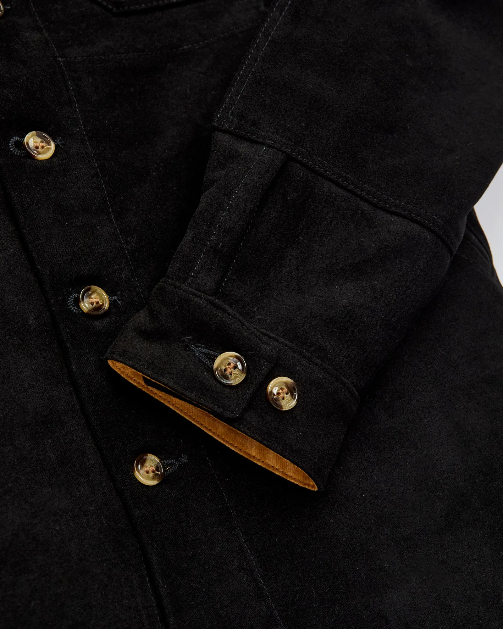 Crissman Overshirt in Black Moleskin