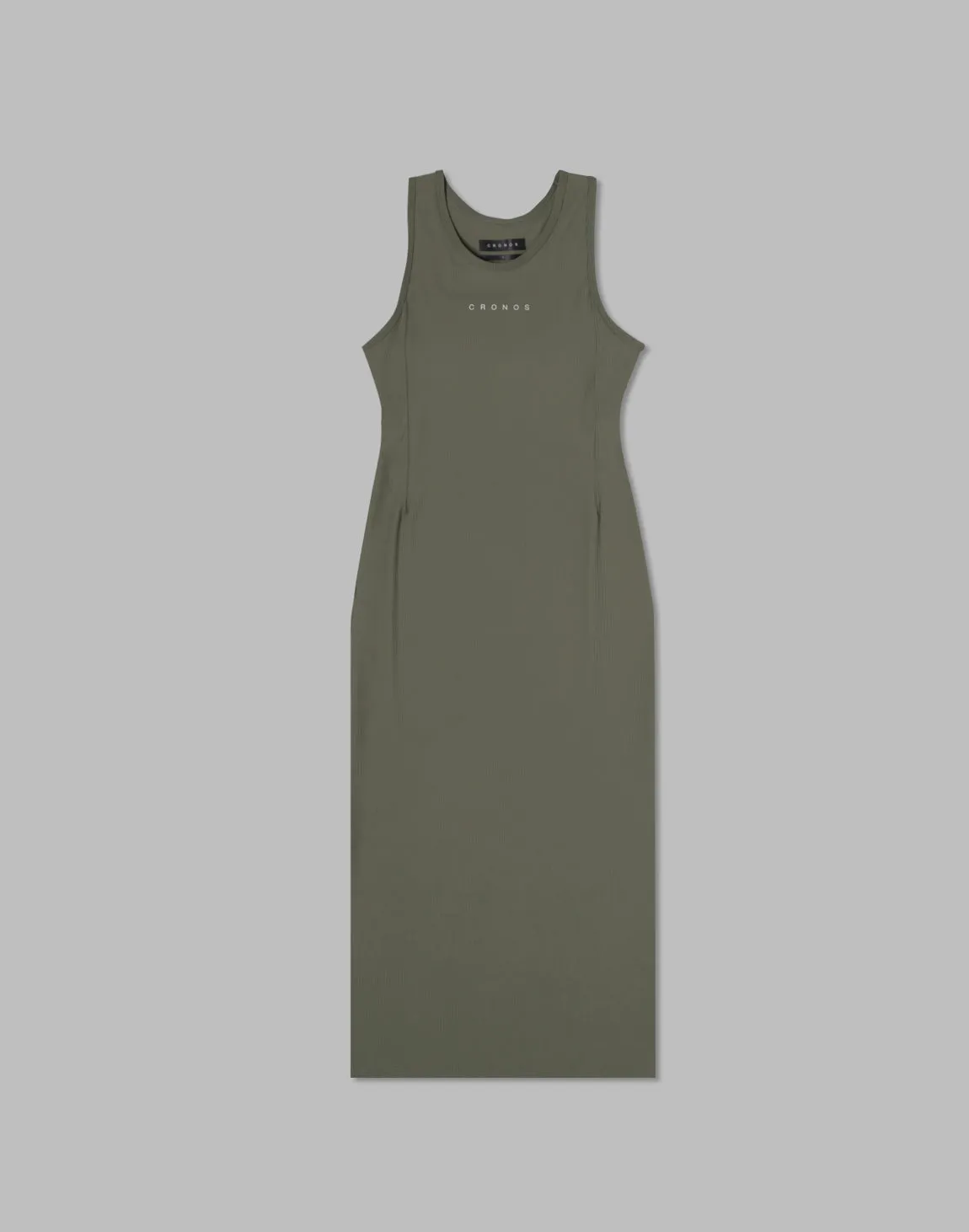 CRONOS WOMEN RIB CUT OUT DRESS【KHAKI】