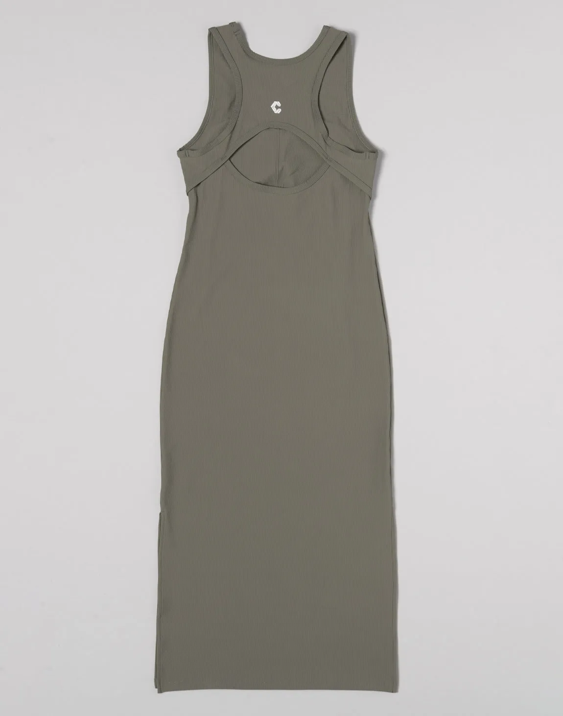 CRONOS WOMEN RIB CUT OUT DRESS【KHAKI】