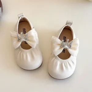 Crown Applique Bow Detailed Party Wear Mary Janes - White