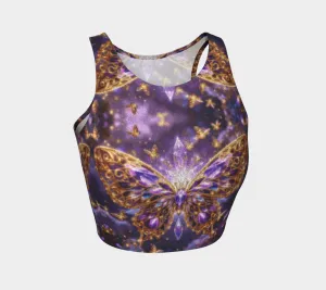 Crystal Purple Butterflies Athletic Top