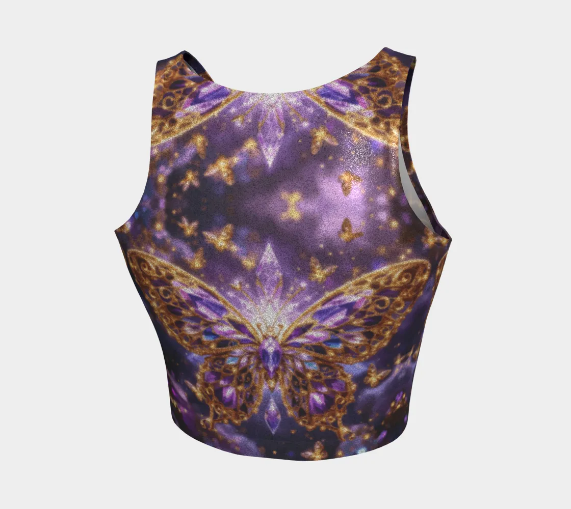 Crystal Purple Butterflies Athletic Top