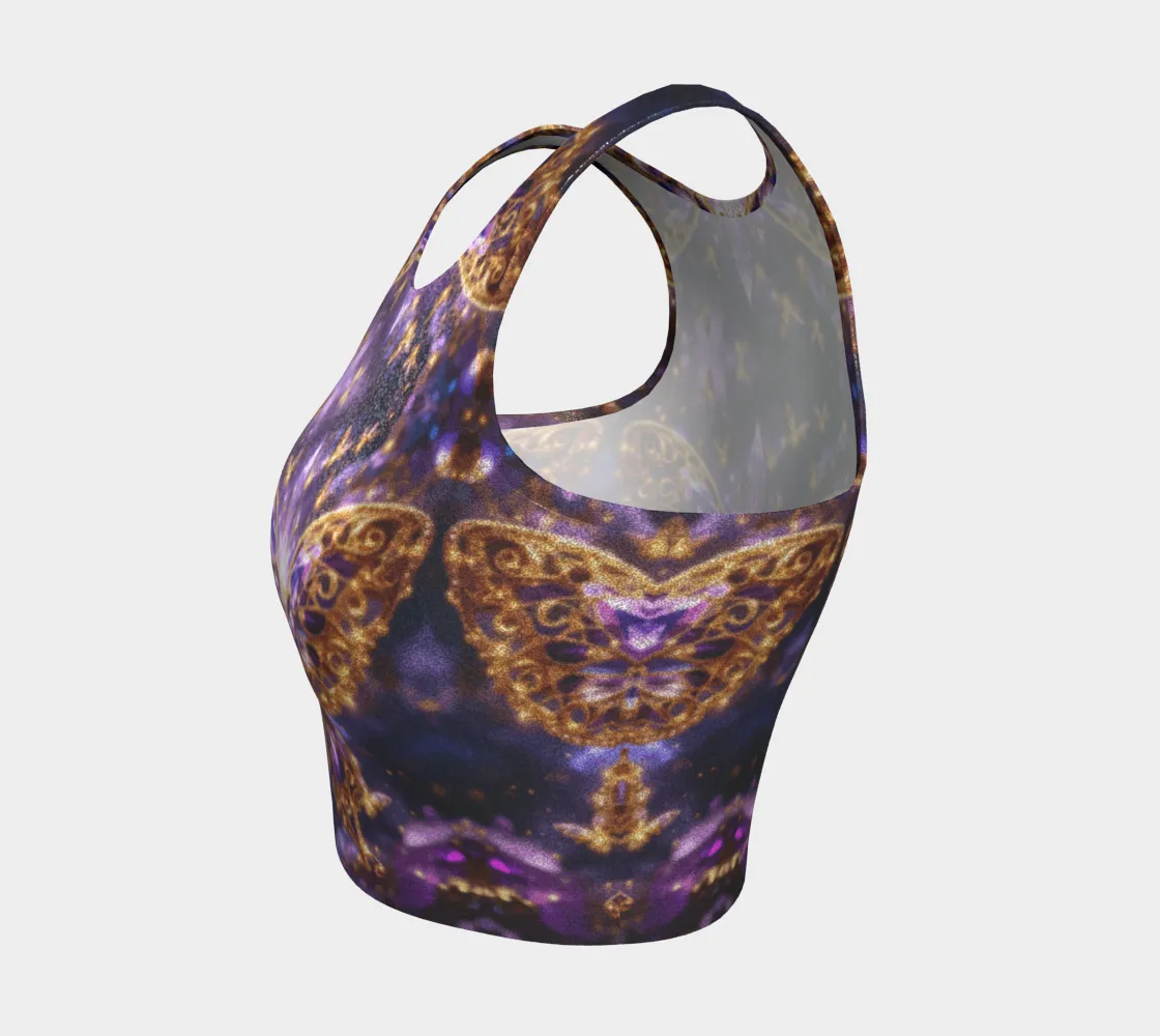 Crystal Purple Butterflies Athletic Top
