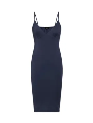 Cupped V- Neck Jersey Slip- Navy