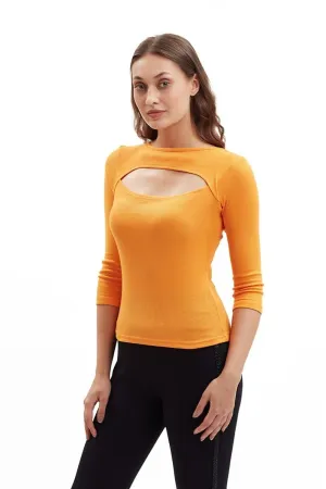 Cut Out Front Orange Top