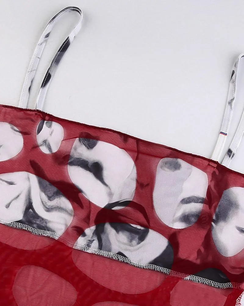 Cut Out Human Faces Cami Top