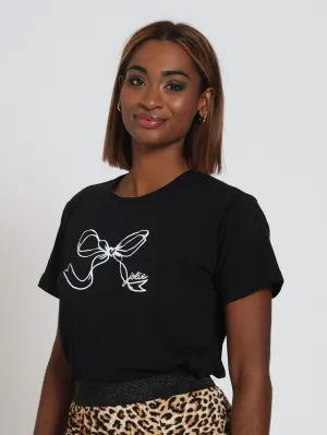 Cute Bow Tee - Black