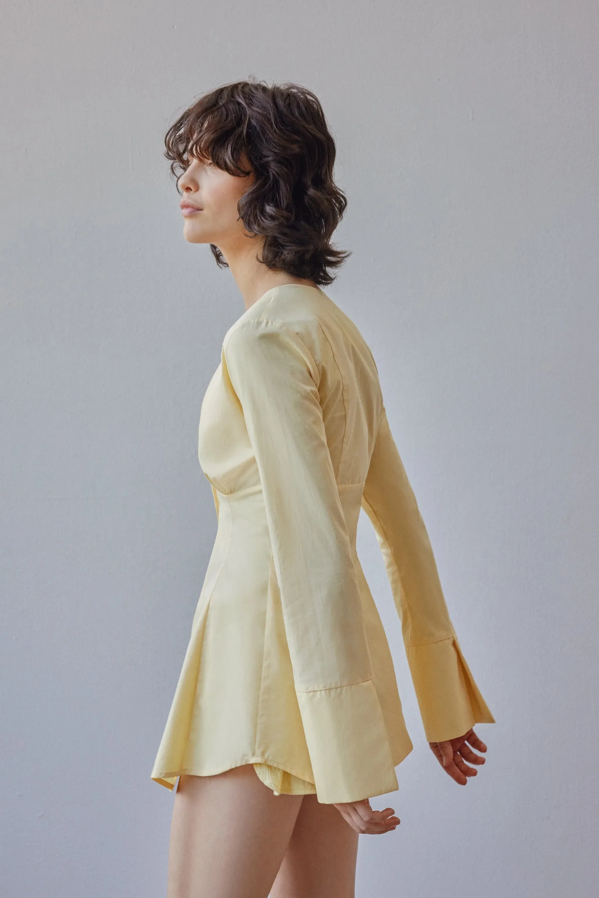 demi blouse in lemon