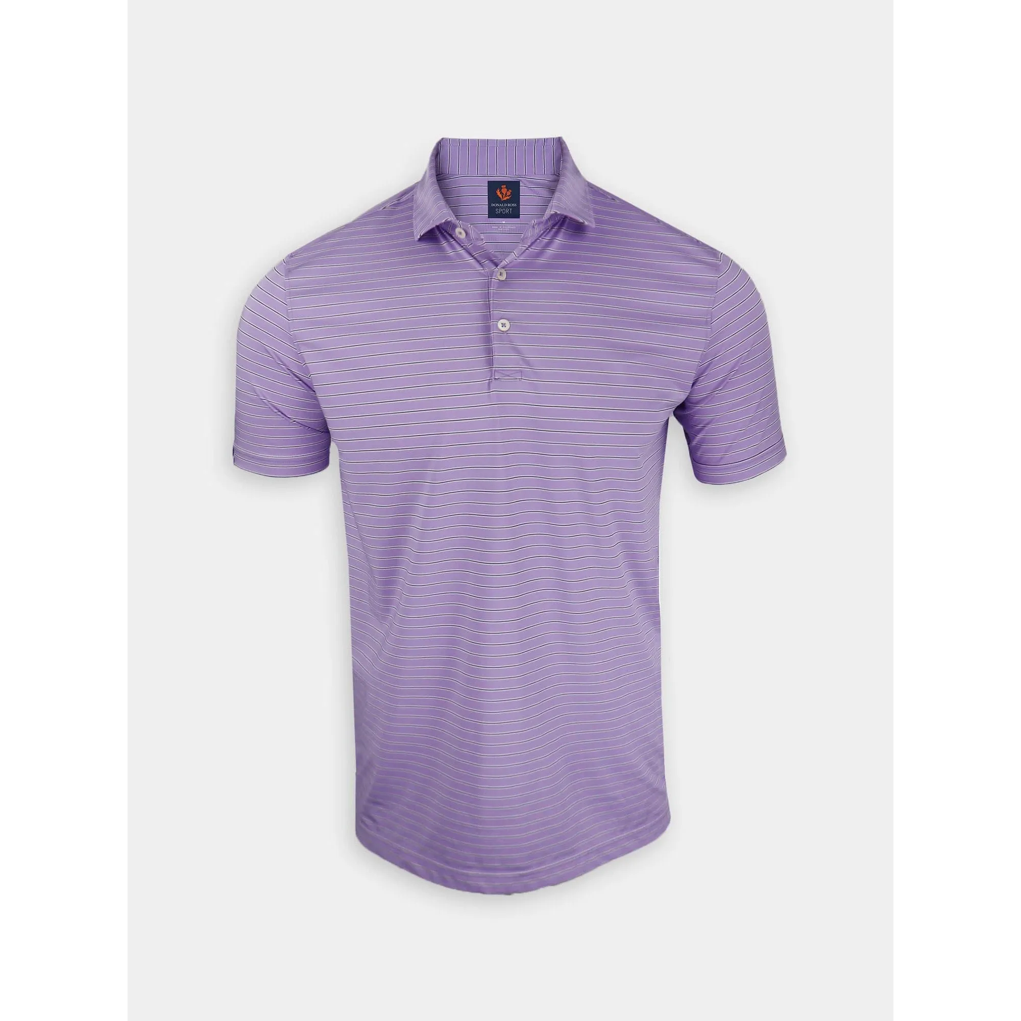 Donald Ross Mens Asher Sport Fit Golf Polo - WISTERIA/CREAM/NAVY