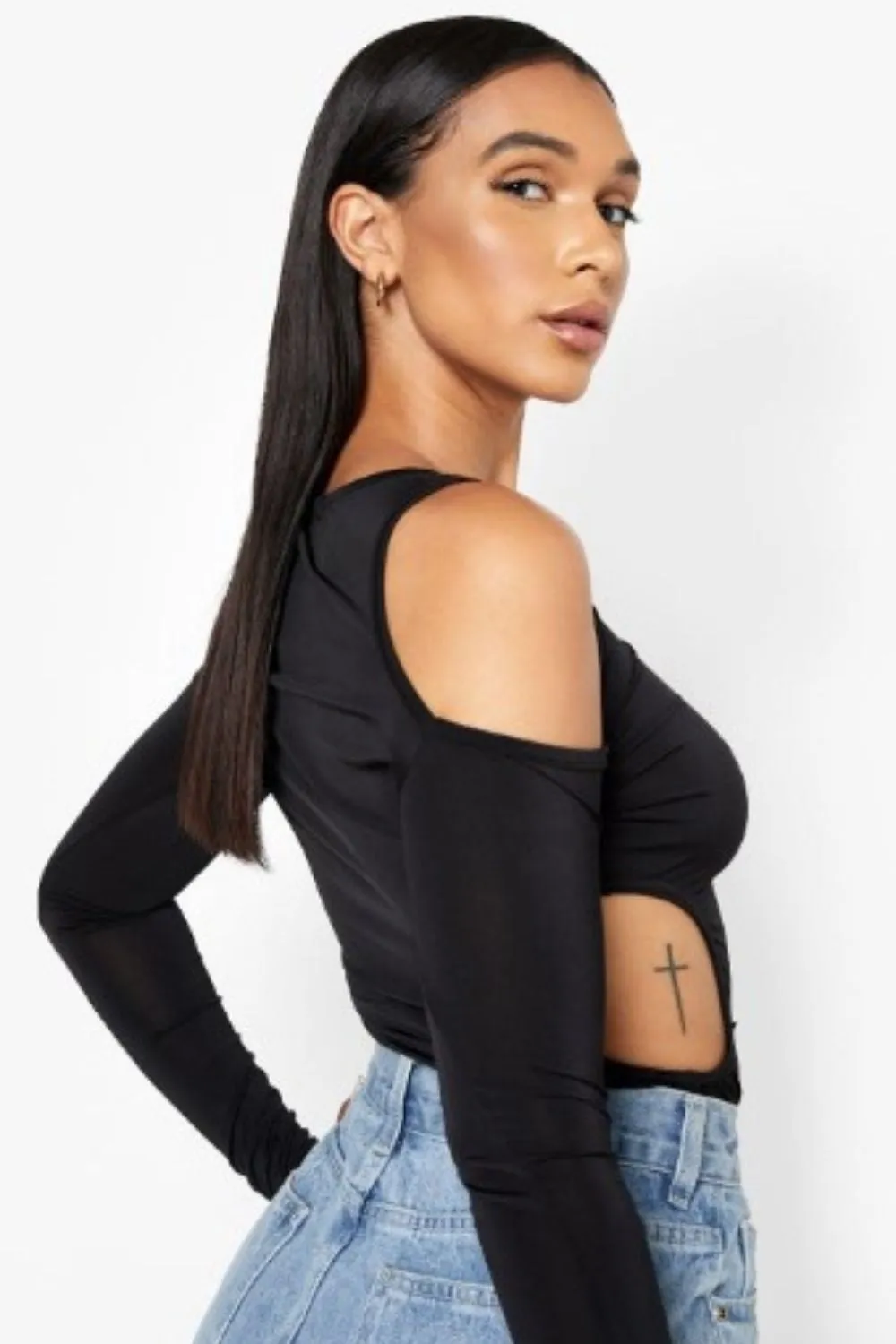 Dont Call Black Cut Out Top
