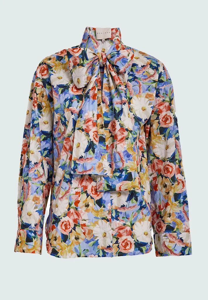 DSCamilla Bow Shirt - Bog Sand Print