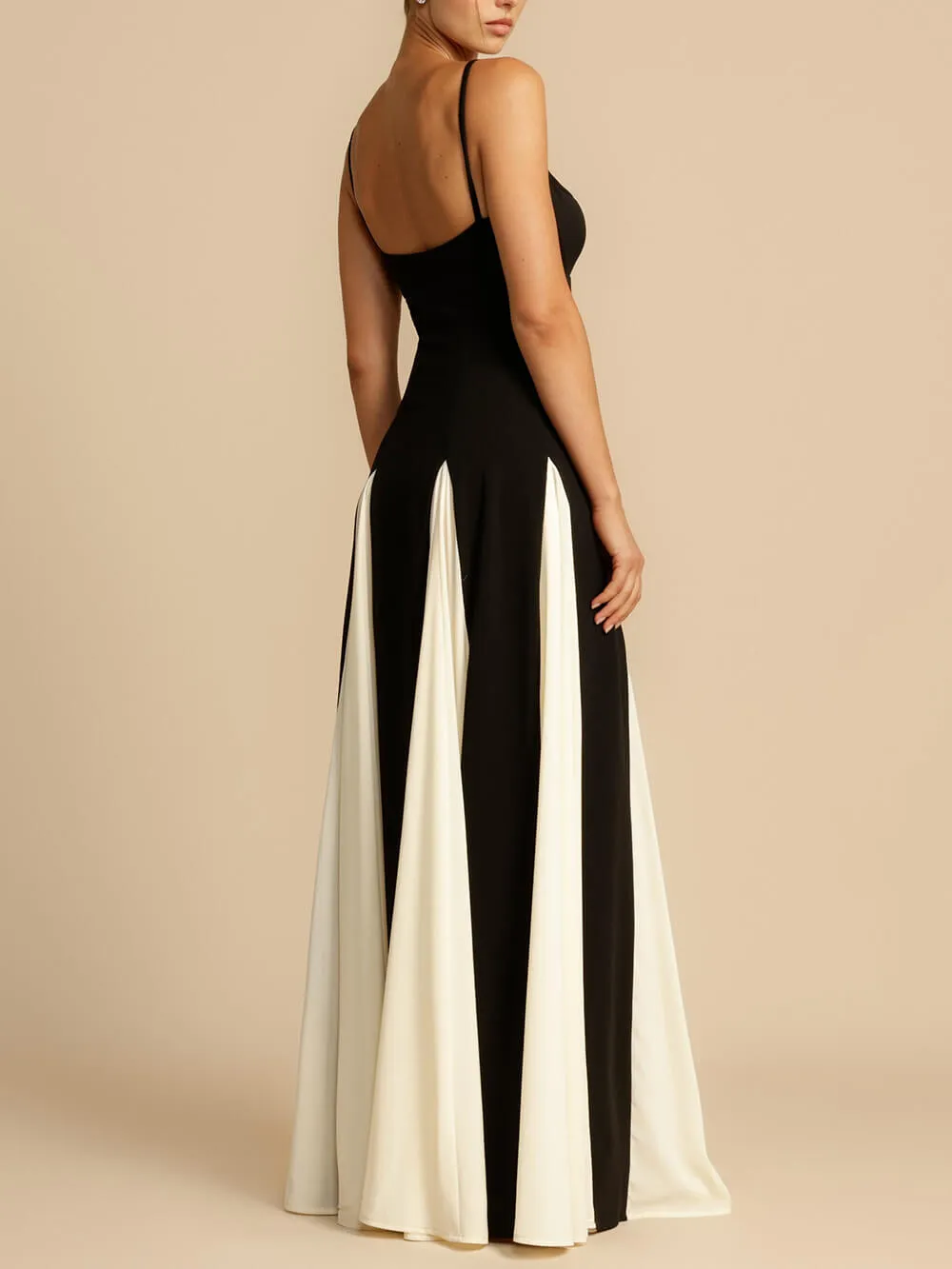 Elegance Panelled Tulle Charming A-line Slip Maxi Dress