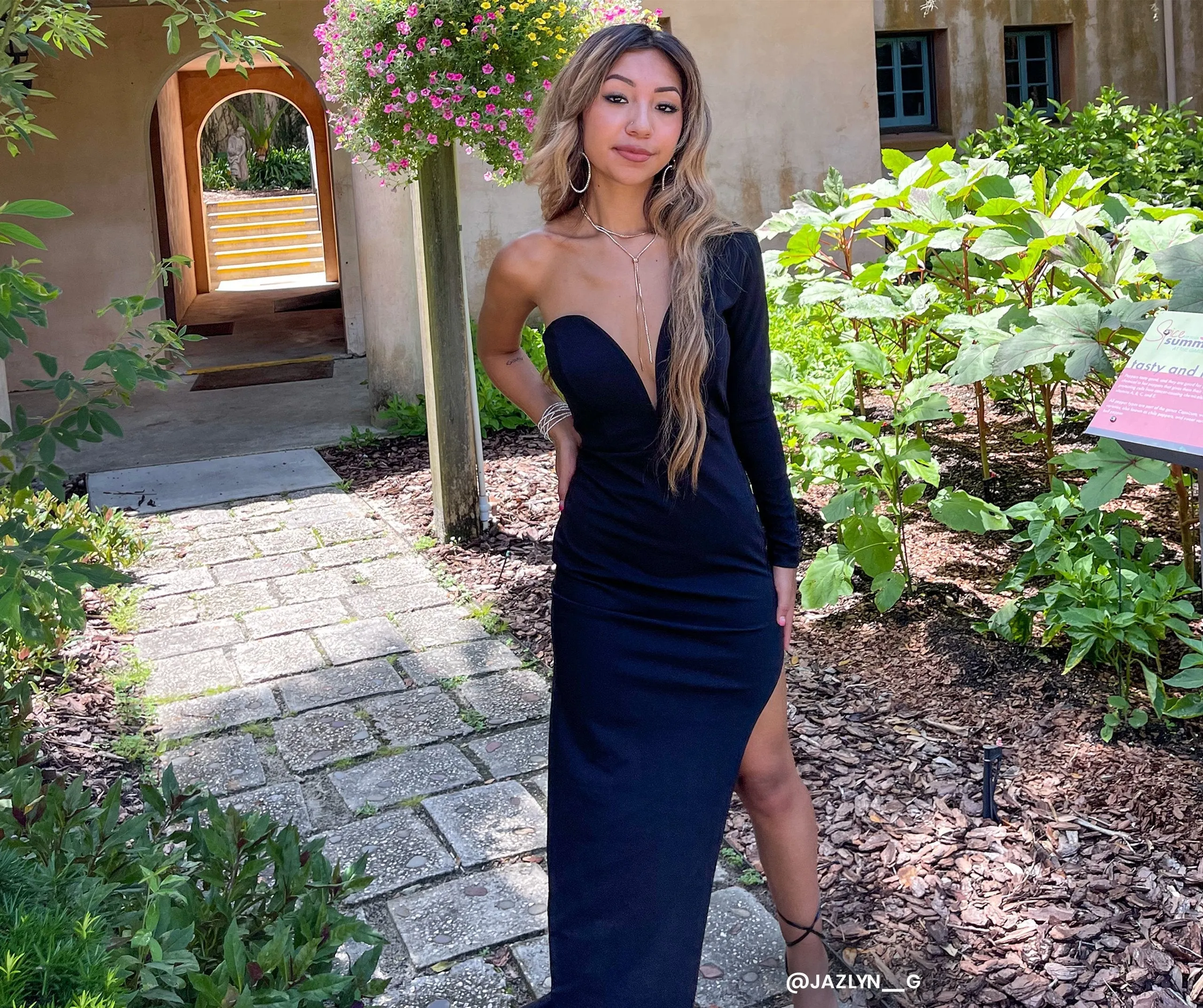 Evangeline Crepe Stylish One Shoulder Dress