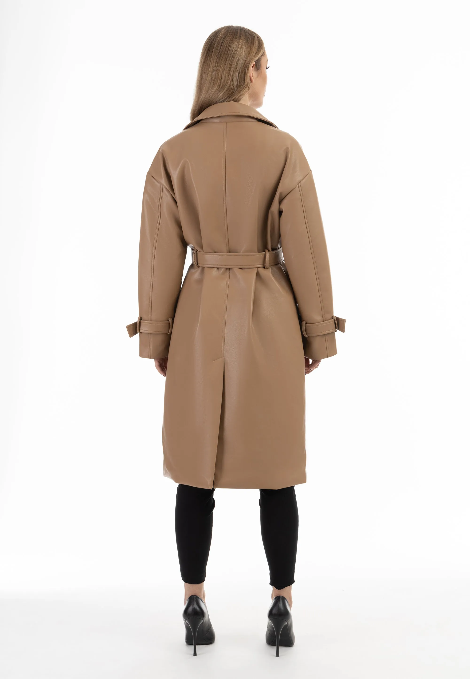 faina Women's Faux Leather Coat