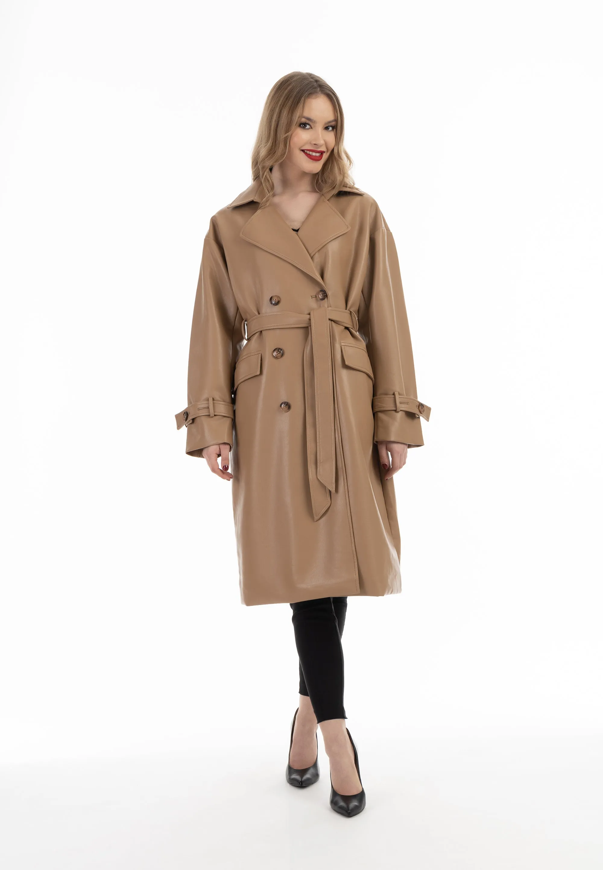 faina Women's Faux Leather Coat