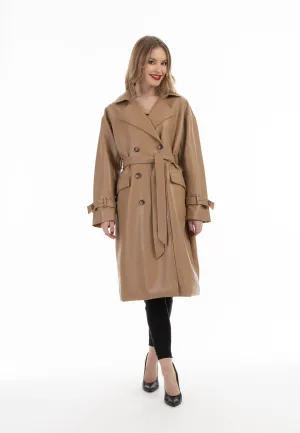 faina Women's Faux Leather Coat