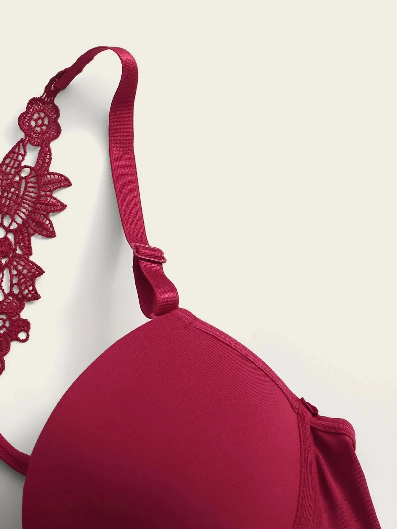 Floral Lace Cut-out Crochet Underwire Lingerie Set