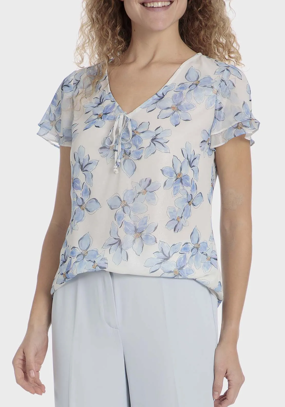 Floral print blouse - Blue