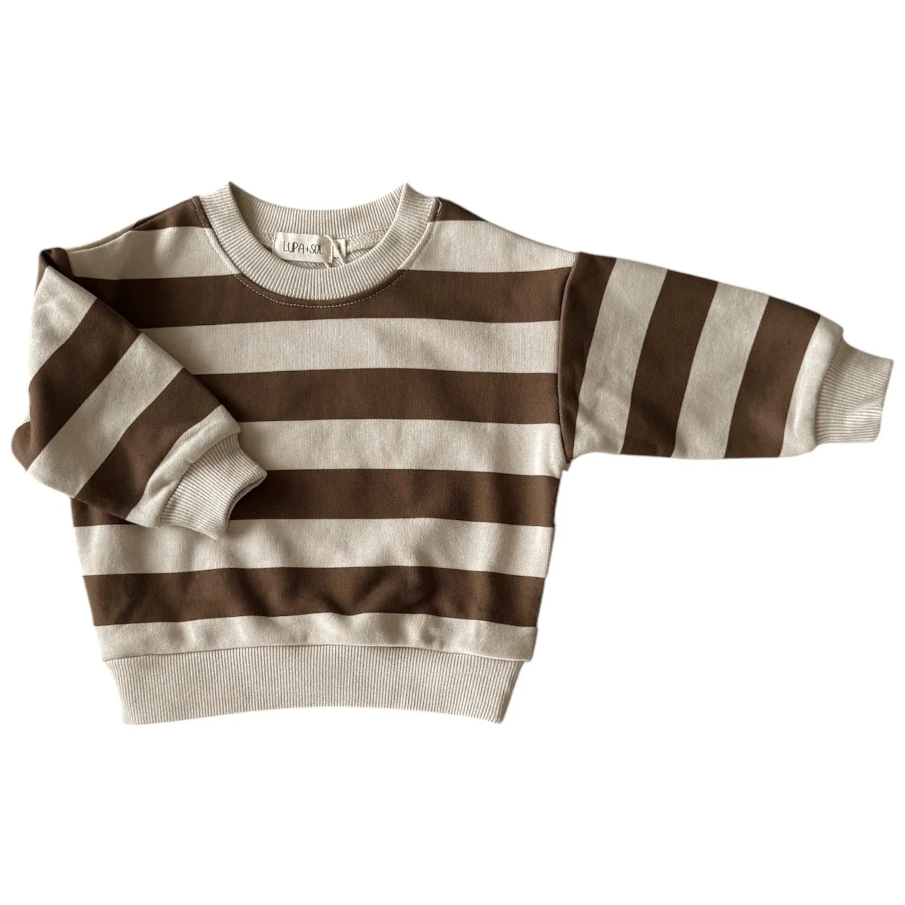 French Terry Sweater | Walnut Stripe