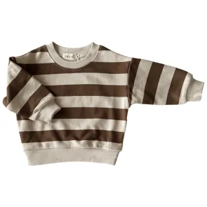 French Terry Sweater | Walnut Stripe