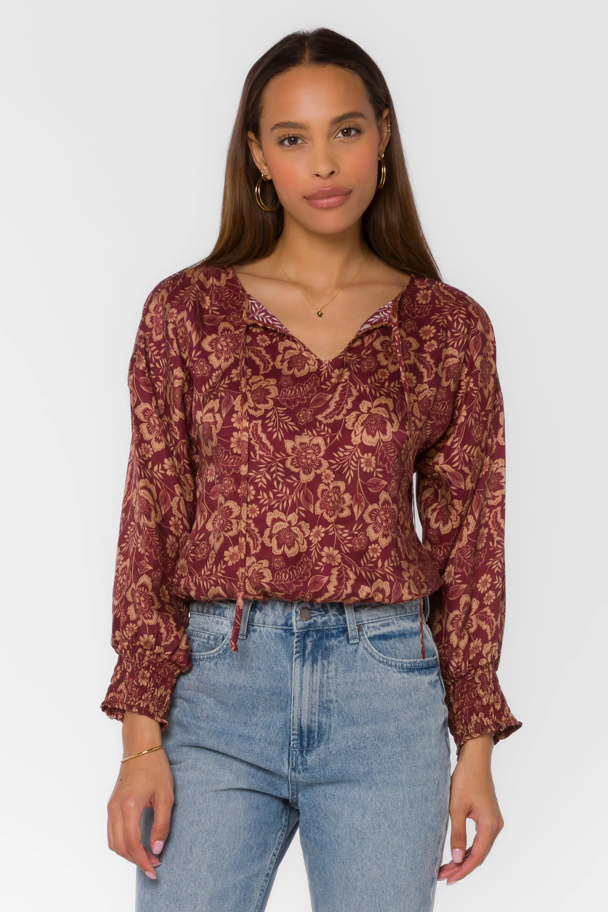 Freya Sangria Floral Top