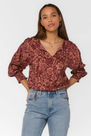Freya Sangria Floral Top