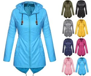Full Zip Trench Coat Rain Jacket
