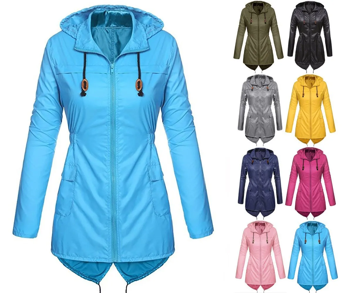 Full Zip Trench Coat Rain Jacket